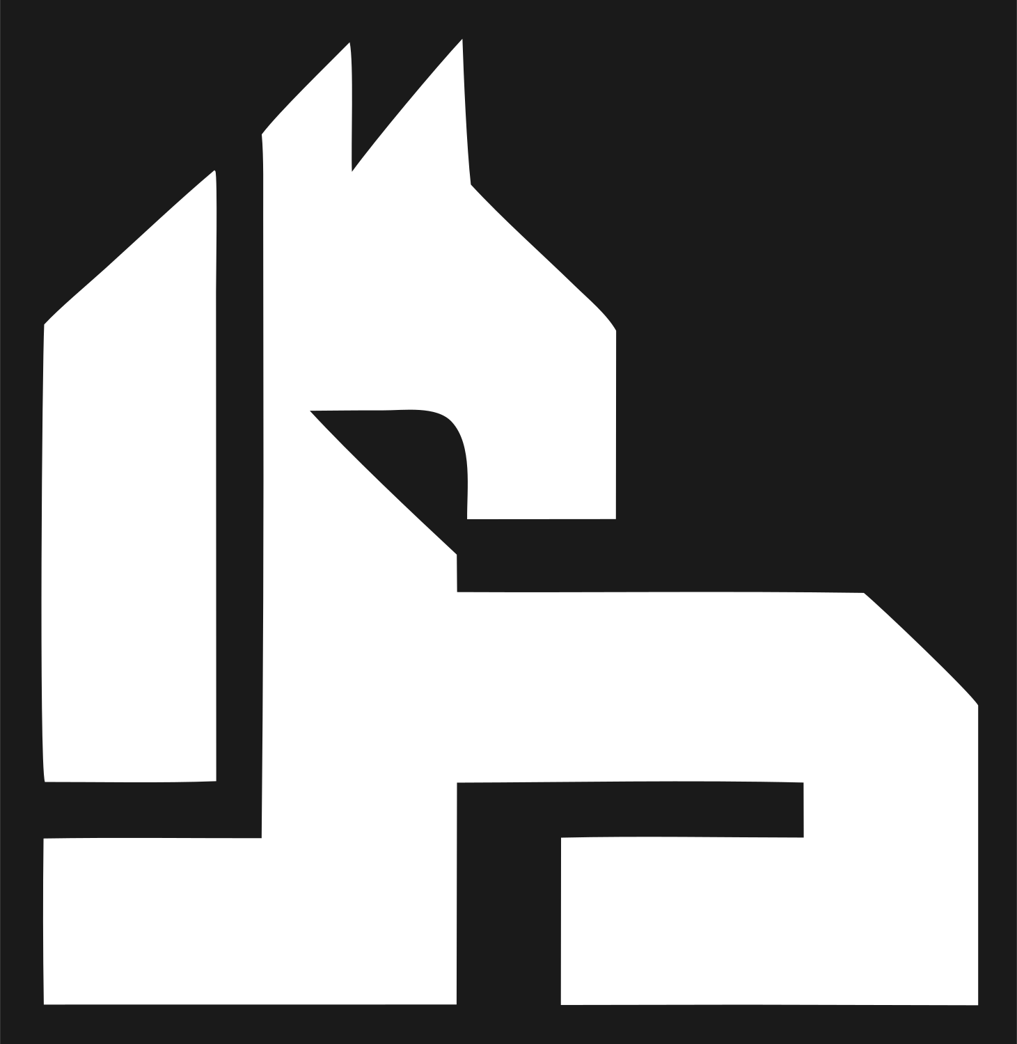 Geometric Horse Logo #1a1a1a/#ffffff