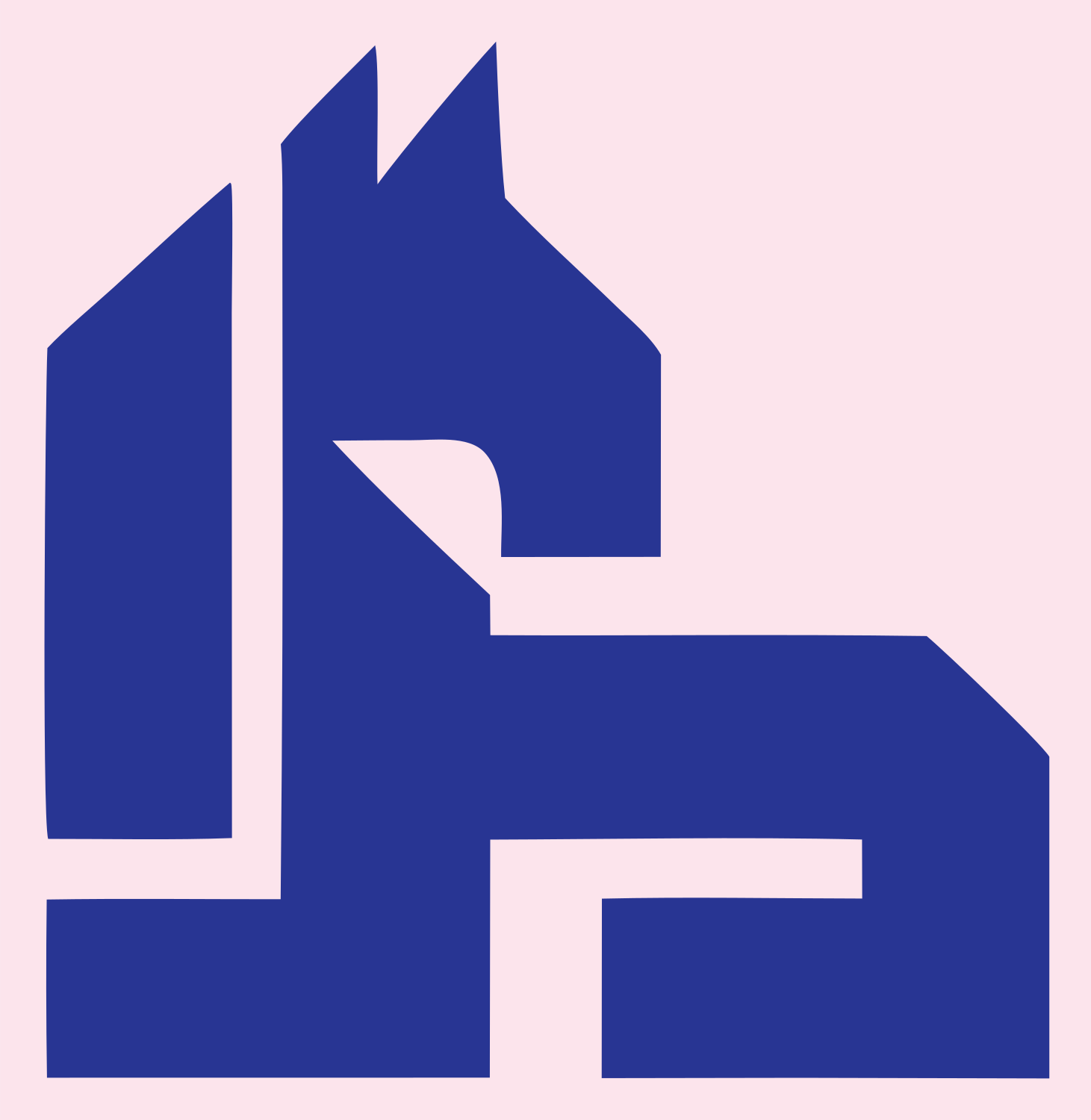Geometric Horse Logo #fce4ec/#283593