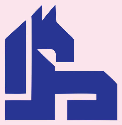 Geometric Horse Logo #fce4ec/#283593