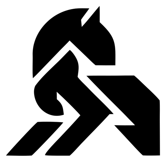 Brutalist Angular Horse Logo
