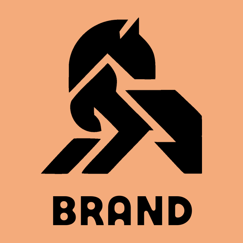 Brutalist Angular Horse Logo preview