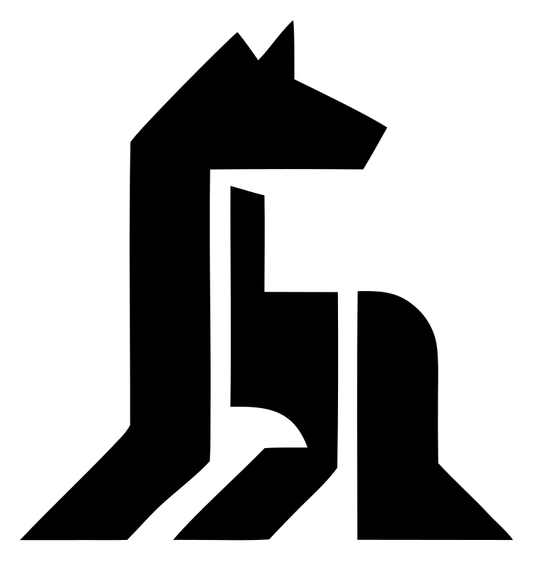 Brutalist Horse Pillar Logo