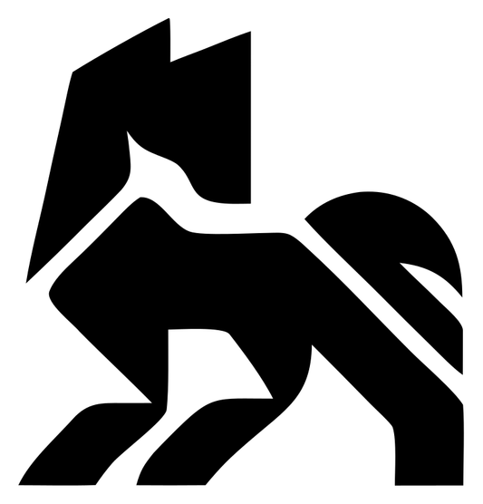 Brutalist Striding Horse Logo