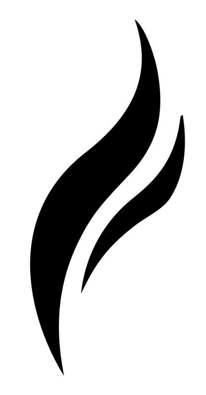 Dual Flame Swirl Logo #ffffff/#000000