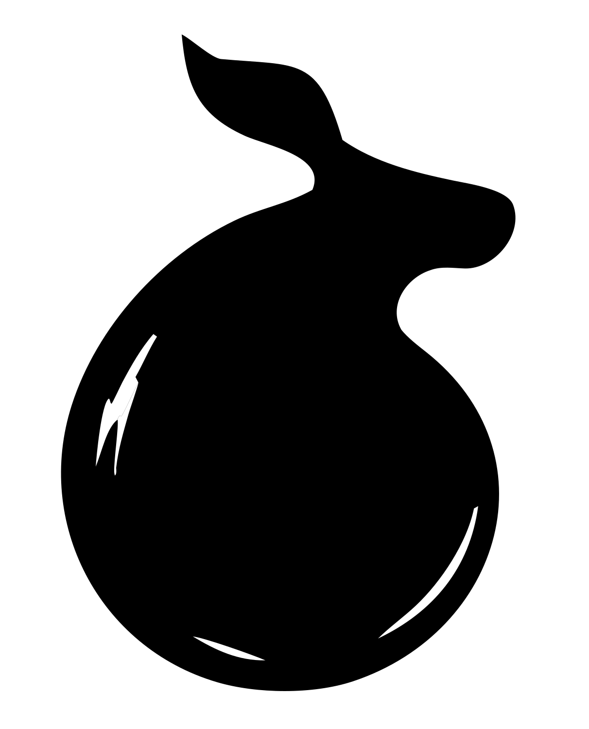 Curled Deer Body Logo #ffffff/#000000