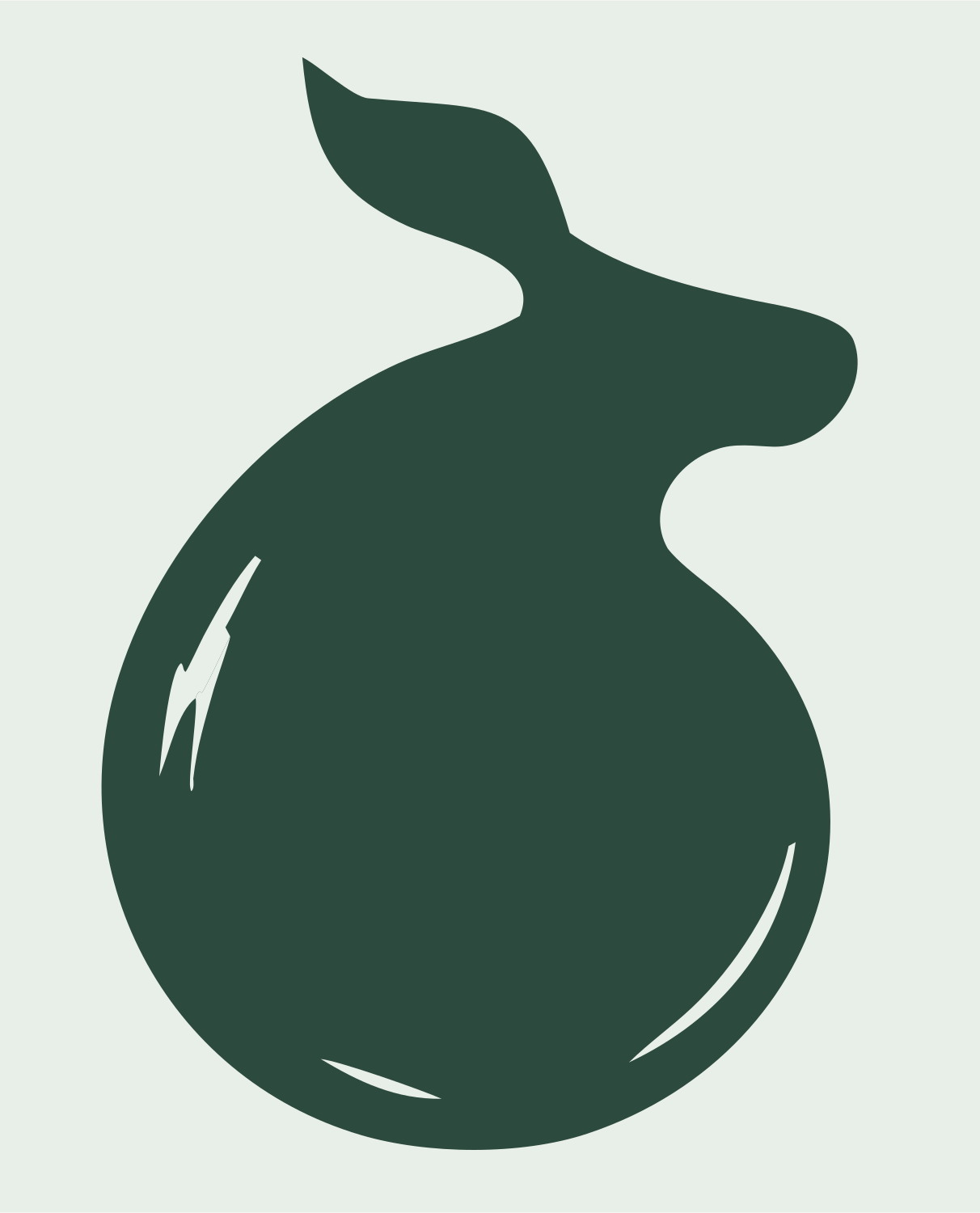 Curled Deer Body Logo #e8efe9/#2d4a3e