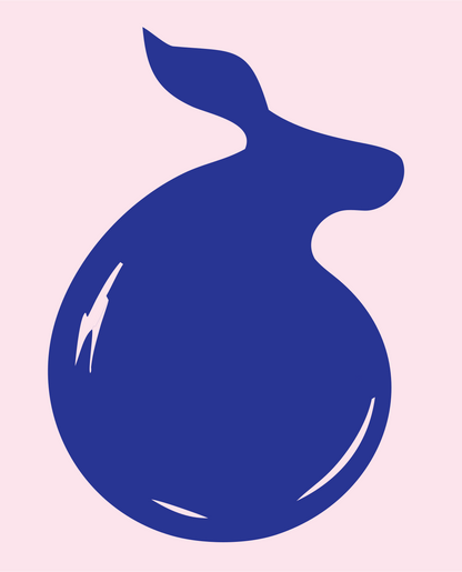 Curled Deer Body Logo #fce4ec/#283593