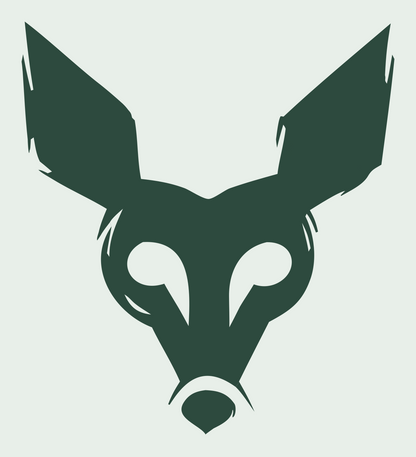 Sketchy Fox Deer Face Logo #e8efe9/#2d4a3e