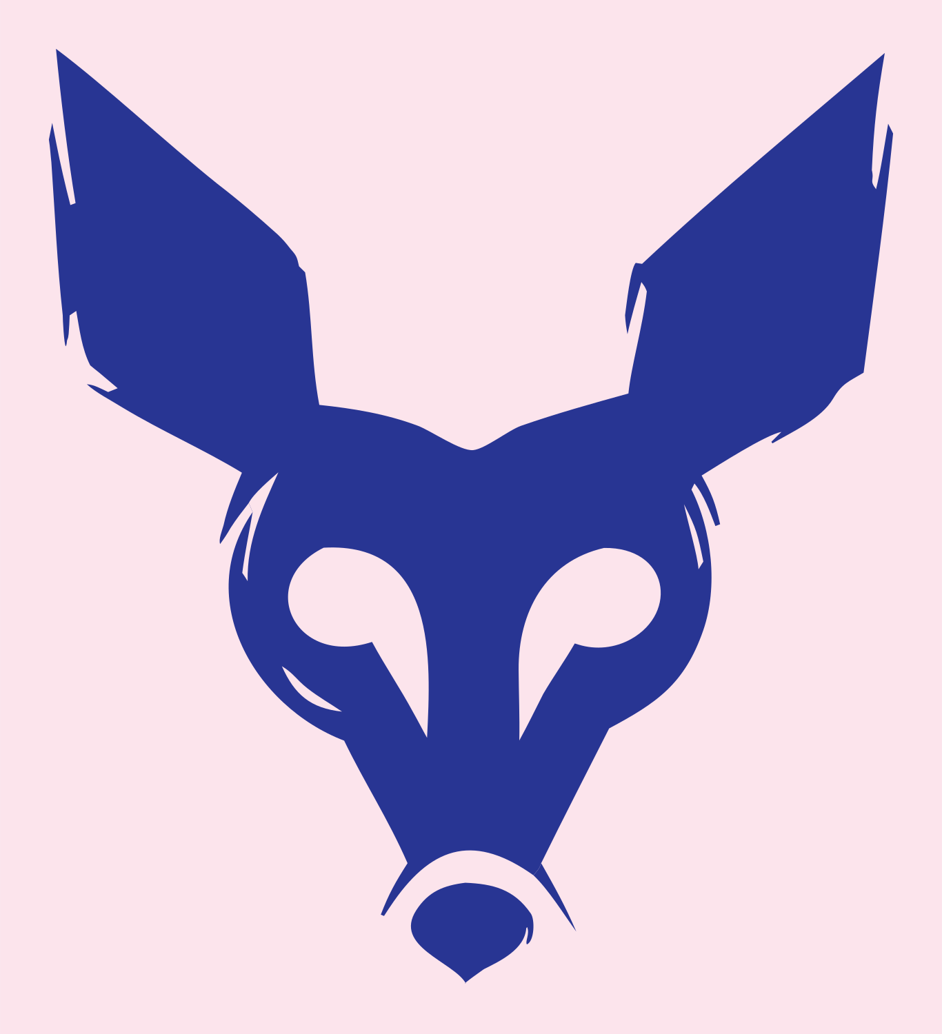 Sketchy Fox Deer Face Logo #fce4ec/#283593