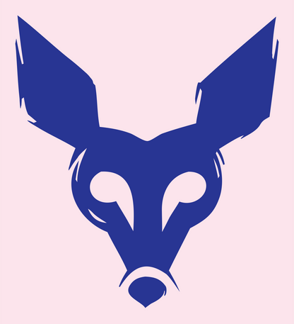 Sketchy Fox Deer Face Logo #fce4ec/#283593