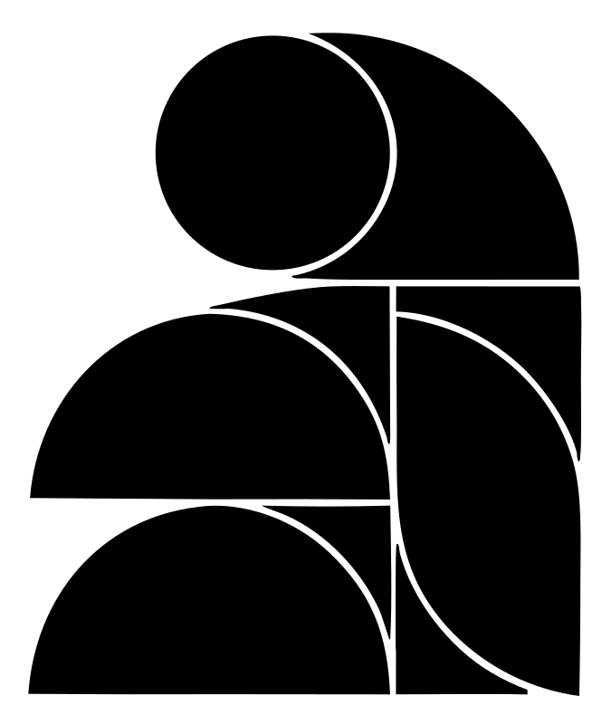 Geometric Penguin Stacked Circles Logo