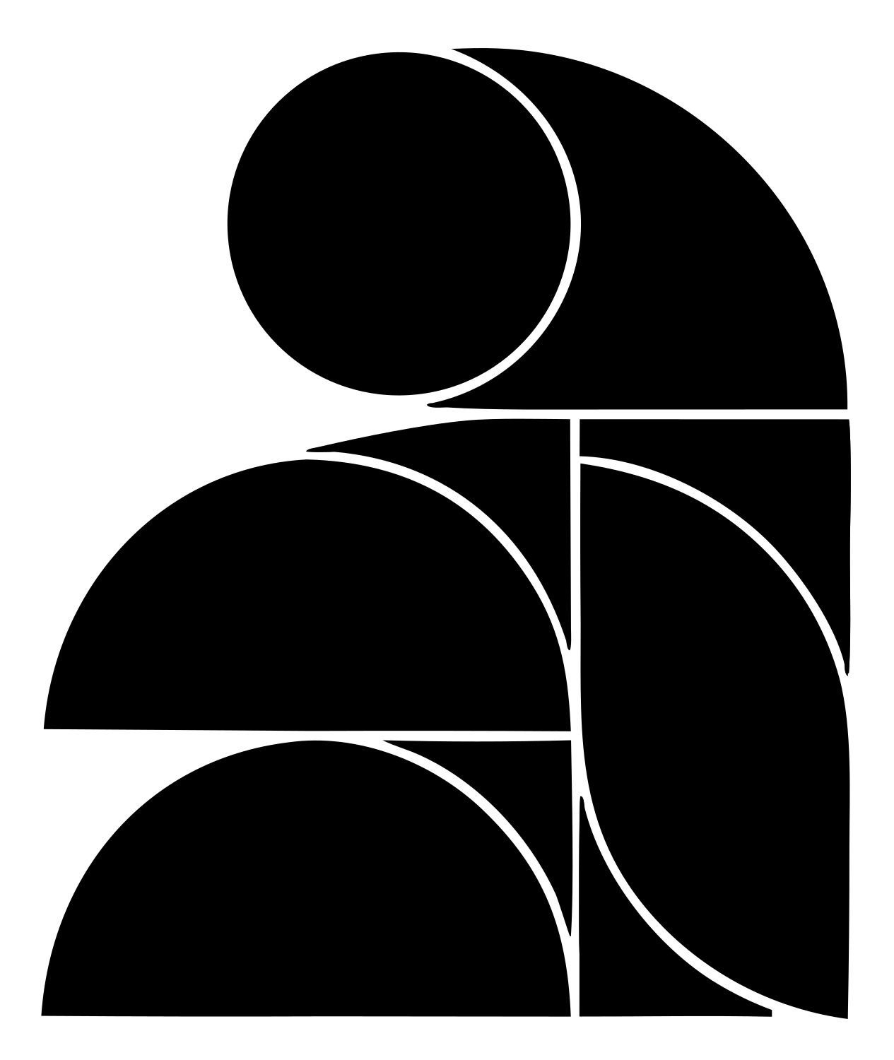 Geometric Penguin Stacked Circles Logo #ffffff/#000000