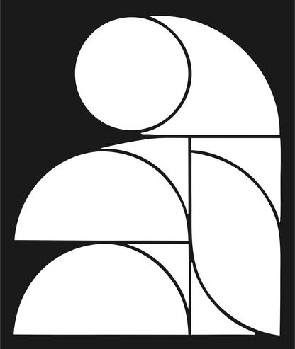 Geometric Penguin Stacked Circles Logo #1a1a1a/#ffffff