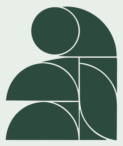 Geometric Penguin Stacked Circles Logo #e8efe9/#2d4a3e