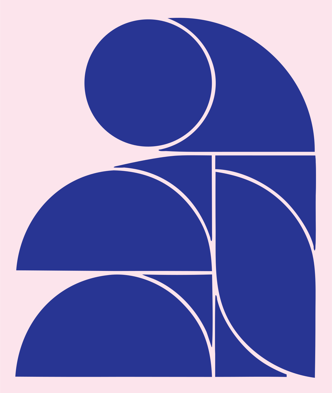 Geometric Penguin Stacked Circles Logo #fce4ec/#283593