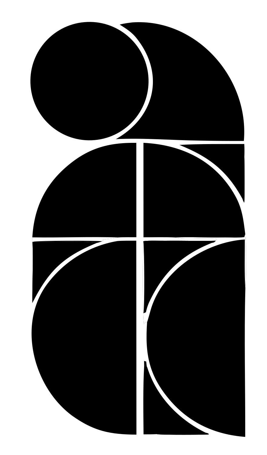 Bauhaus Penguin Abstract Logo #ffffff/#000000