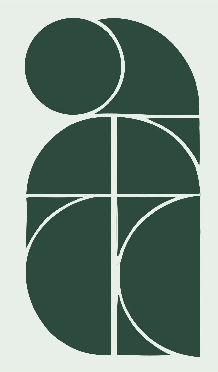 Bauhaus Penguin Abstract Logo #e8efe9/#2d4a3e