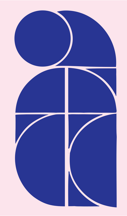 Bauhaus Penguin Abstract Logo #fce4ec/#283593