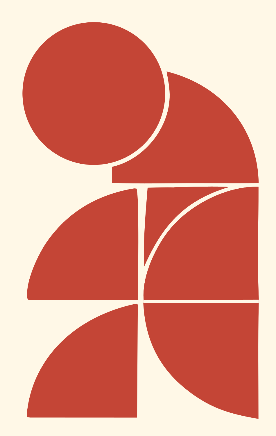 Layered Circle Penguin Logo #fff8e7/#c44536