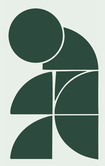 Layered Circle Penguin Logo #e8efe9/#2d4a3e