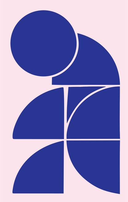 Layered Circle Penguin Logo #fce4ec/#283593