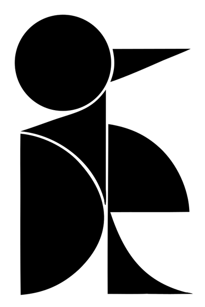 Overlapping Shapes Penguin Logo