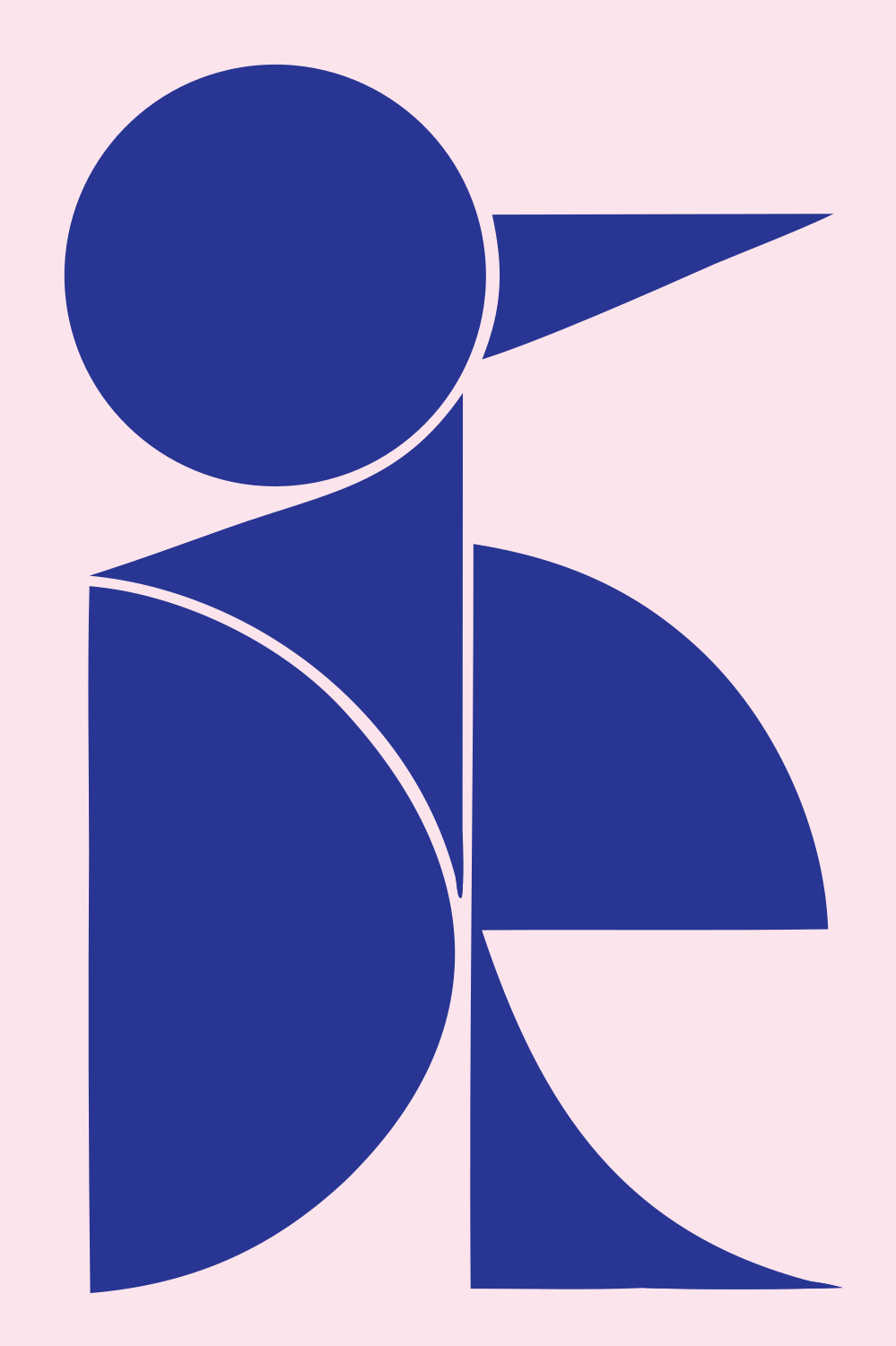 Overlapping Shapes Penguin Logo #fce4ec/#283593