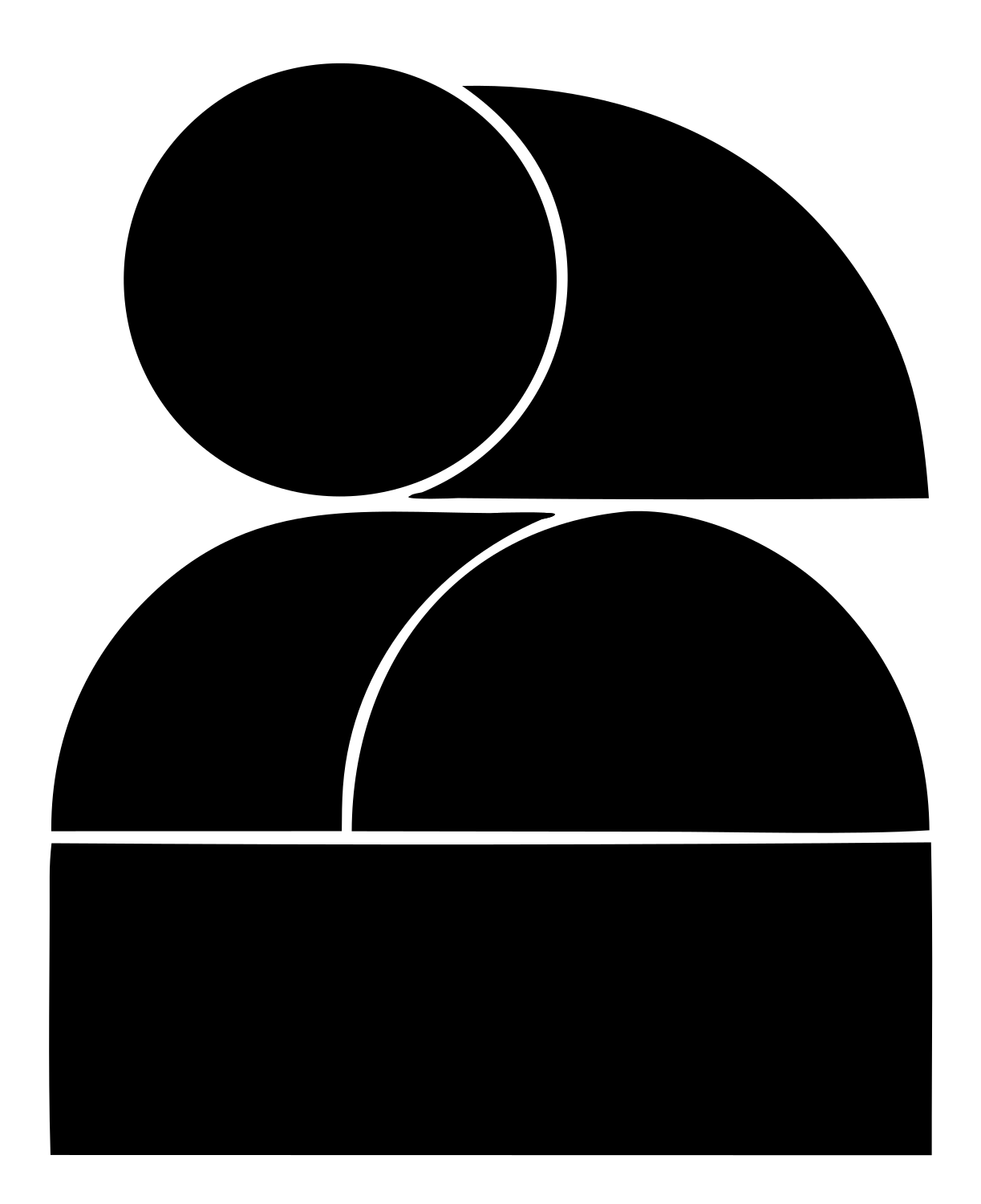 Rounded Blocks Penguin Logo #ffffff/#000000