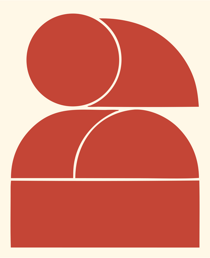 Rounded Blocks Penguin Logo #fff8e7/#c44536