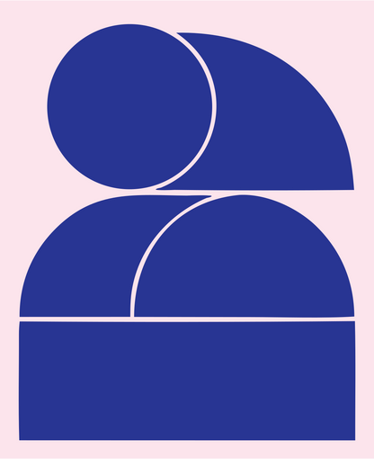Rounded Blocks Penguin Logo #fce4ec/#283593