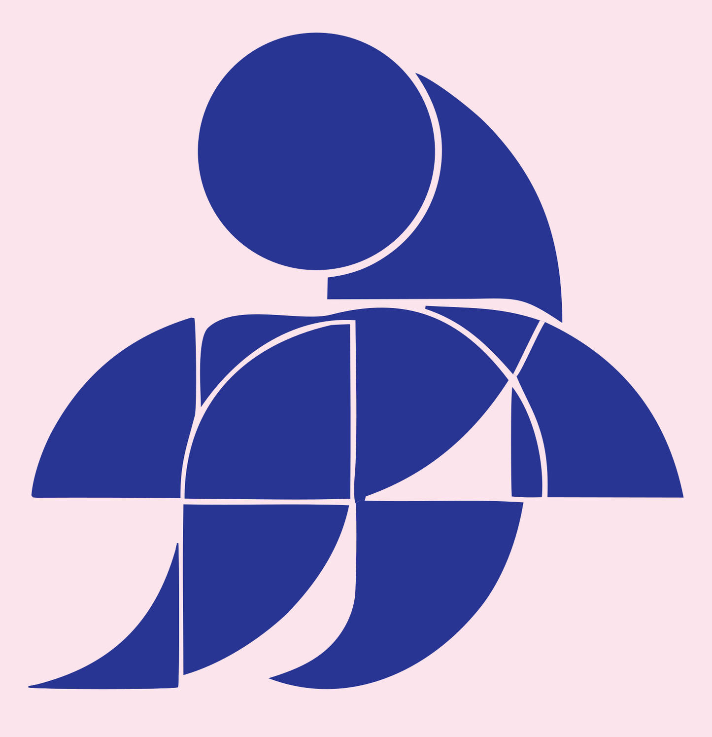 Curved Panels Penguin Logo #fce4ec/#283593