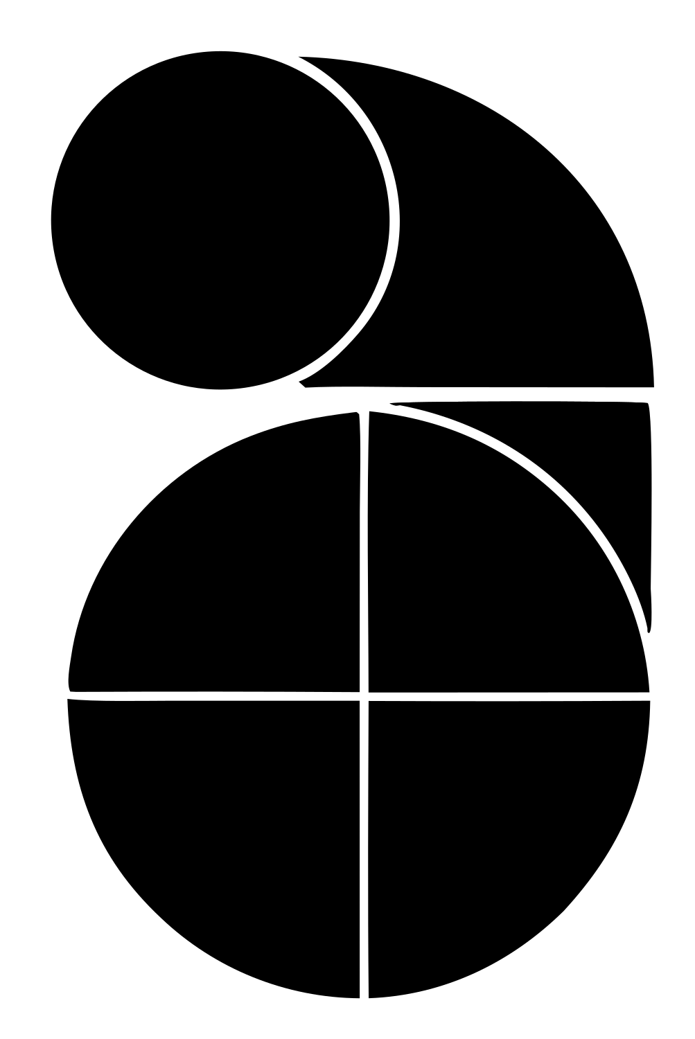 Split Grid Penguin Logo #ffffff/#000000