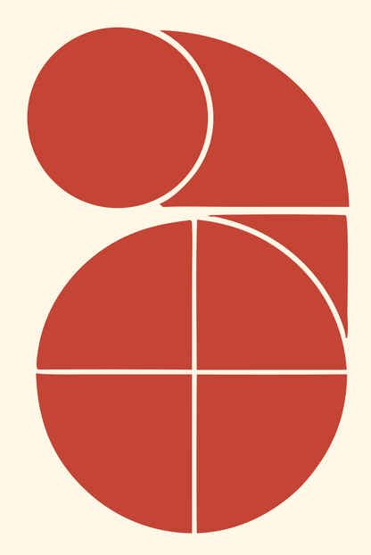 Split Grid Penguin Logo #fff8e7/#c44536