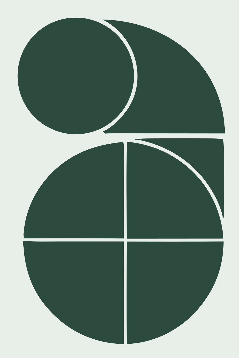 Split Grid Penguin Logo #e8efe9/#2d4a3e