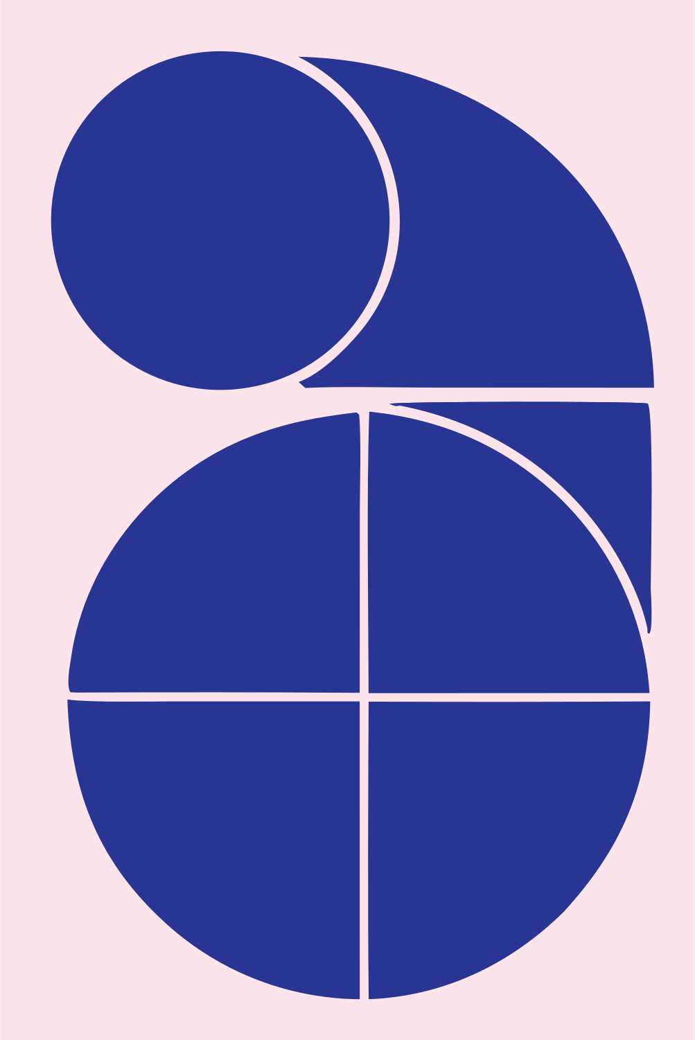 Split Grid Penguin Logo #fce4ec/#283593