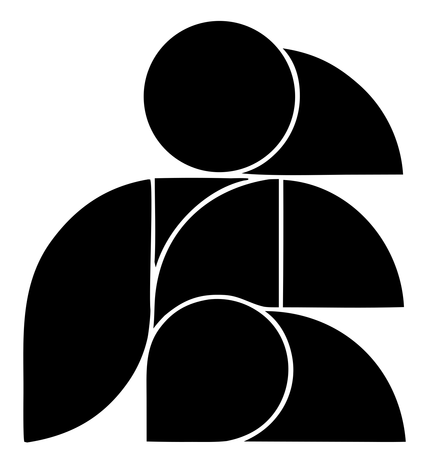 Bauhaus Circle Penguin Logo #ffffff/#000000