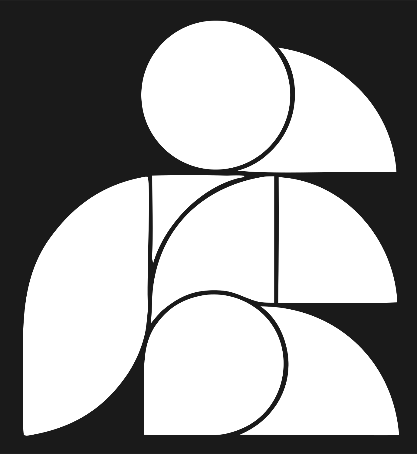 Bauhaus Circle Penguin Logo #1a1a1a/#ffffff