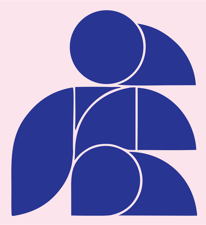 Bauhaus Circle Penguin Logo #fce4ec/#283593
