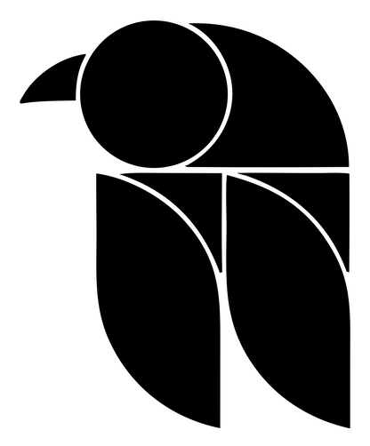 Geometric Bird Wings Logo #ffffff/#000000