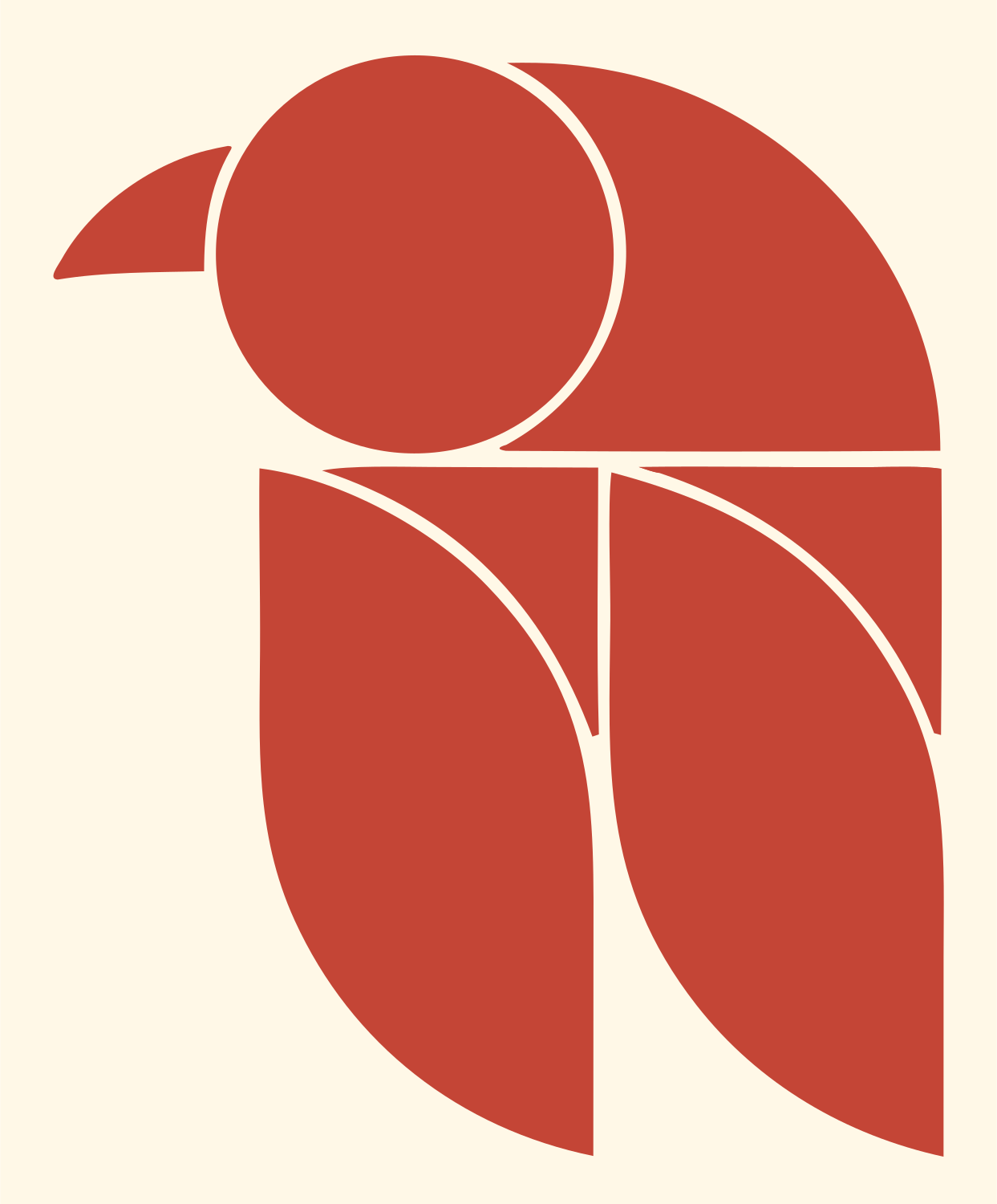 Geometric Bird Wings Logo #fff8e7/#c44536