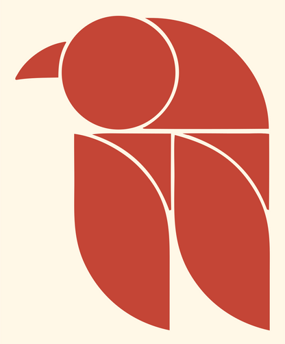 Geometric Bird Wings Logo #fff8e7/#c44536
