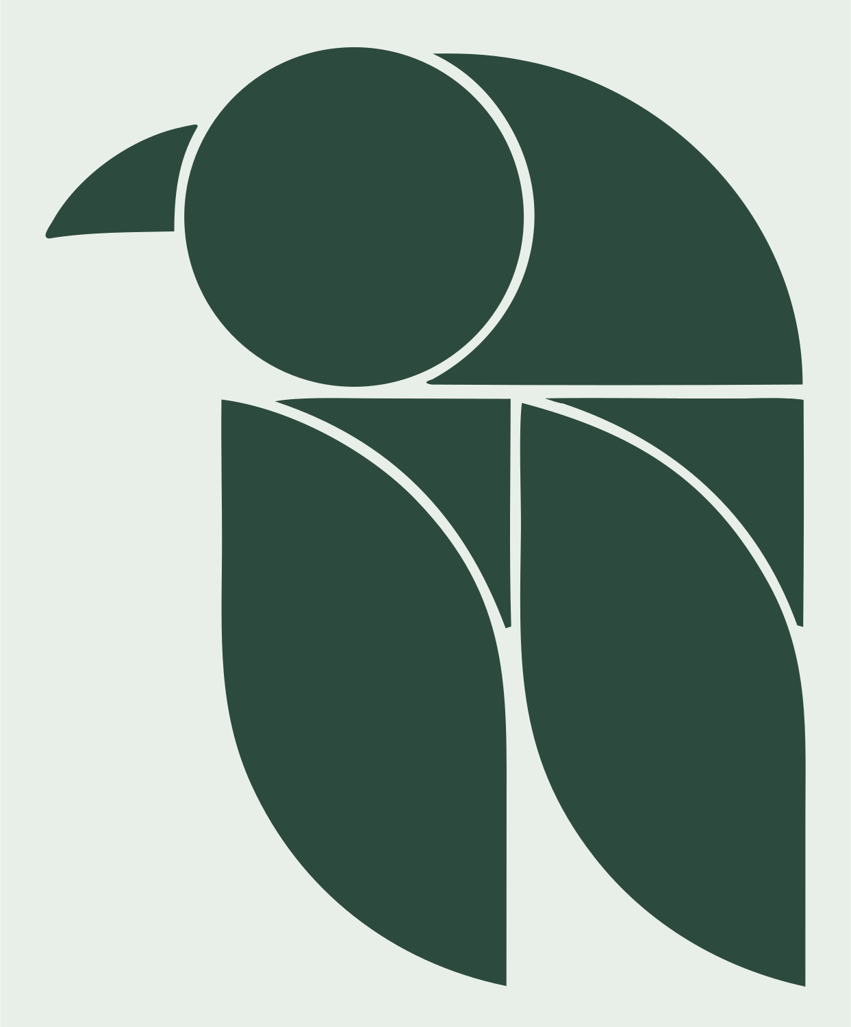 Geometric Bird Wings Logo #e8efe9/#2d4a3e
