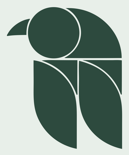 Geometric Bird Wings Logo #e8efe9/#2d4a3e