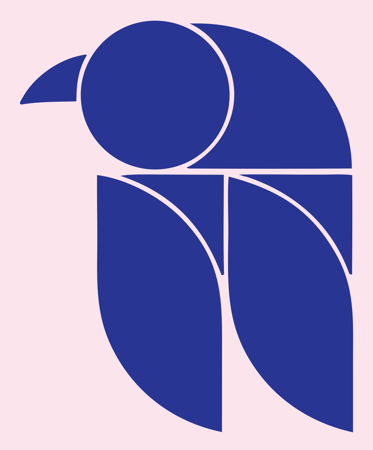 Geometric Bird Wings Logo #fce4ec/#283593