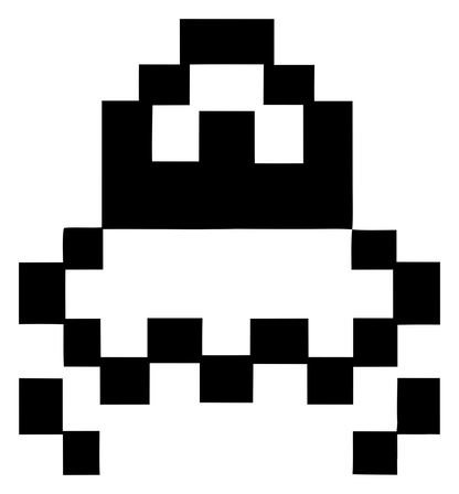 Pixel Sloth Face Logo #ffffff/#000000