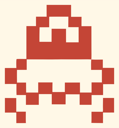 Pixel Sloth Face Logo #fff8e7/#c44536