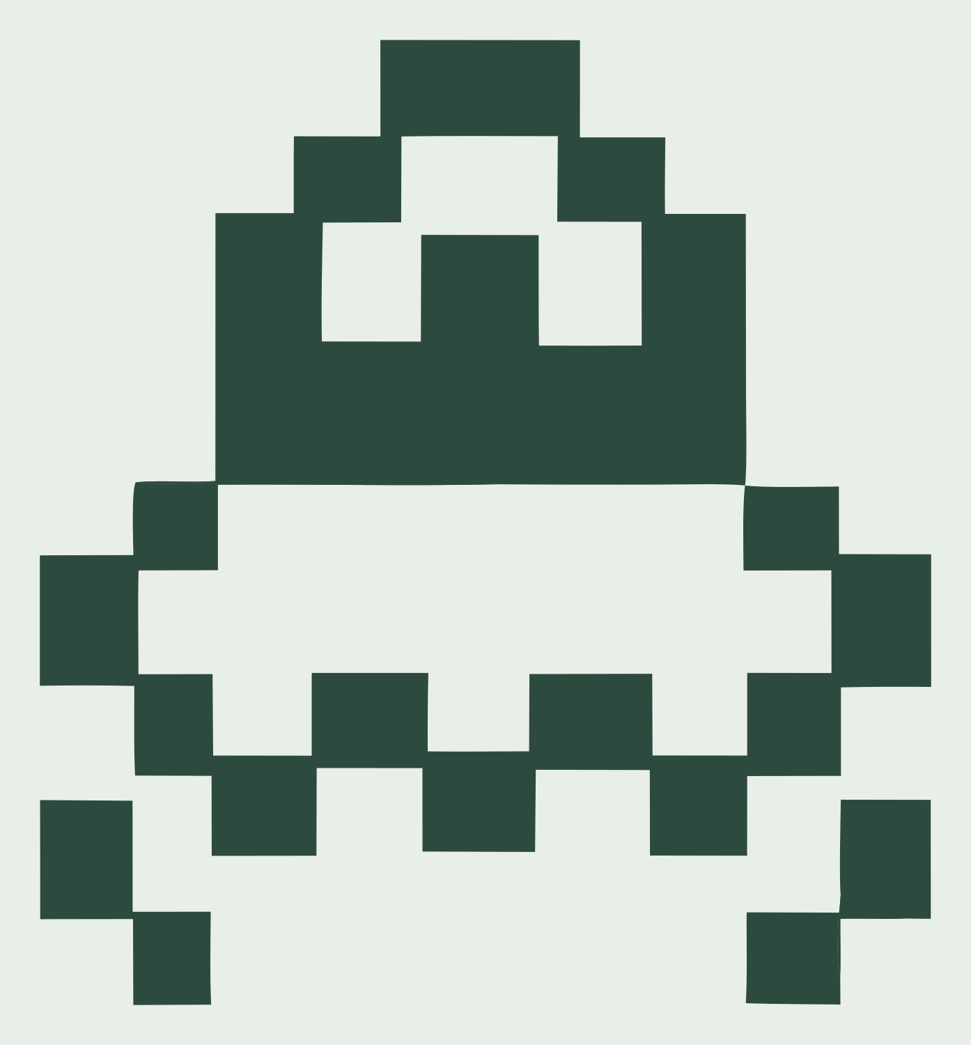 Pixel Sloth Face Logo #e8efe9/#2d4a3e