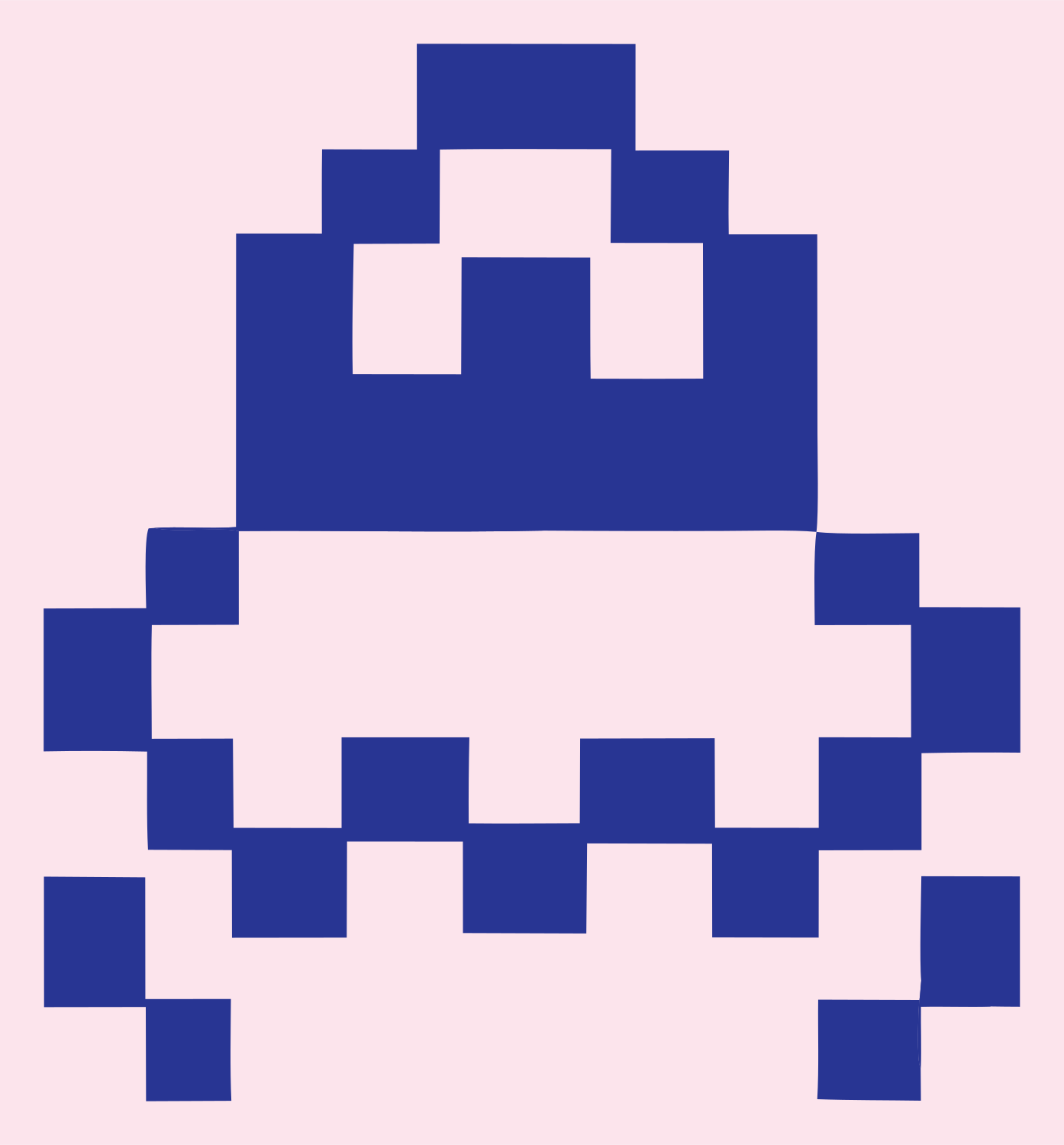 Pixel Sloth Face Logo #fce4ec/#283593