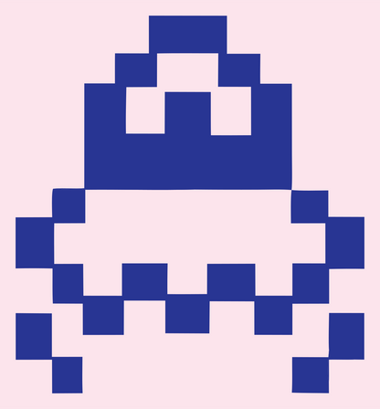 Pixel Sloth Face Logo #fce4ec/#283593