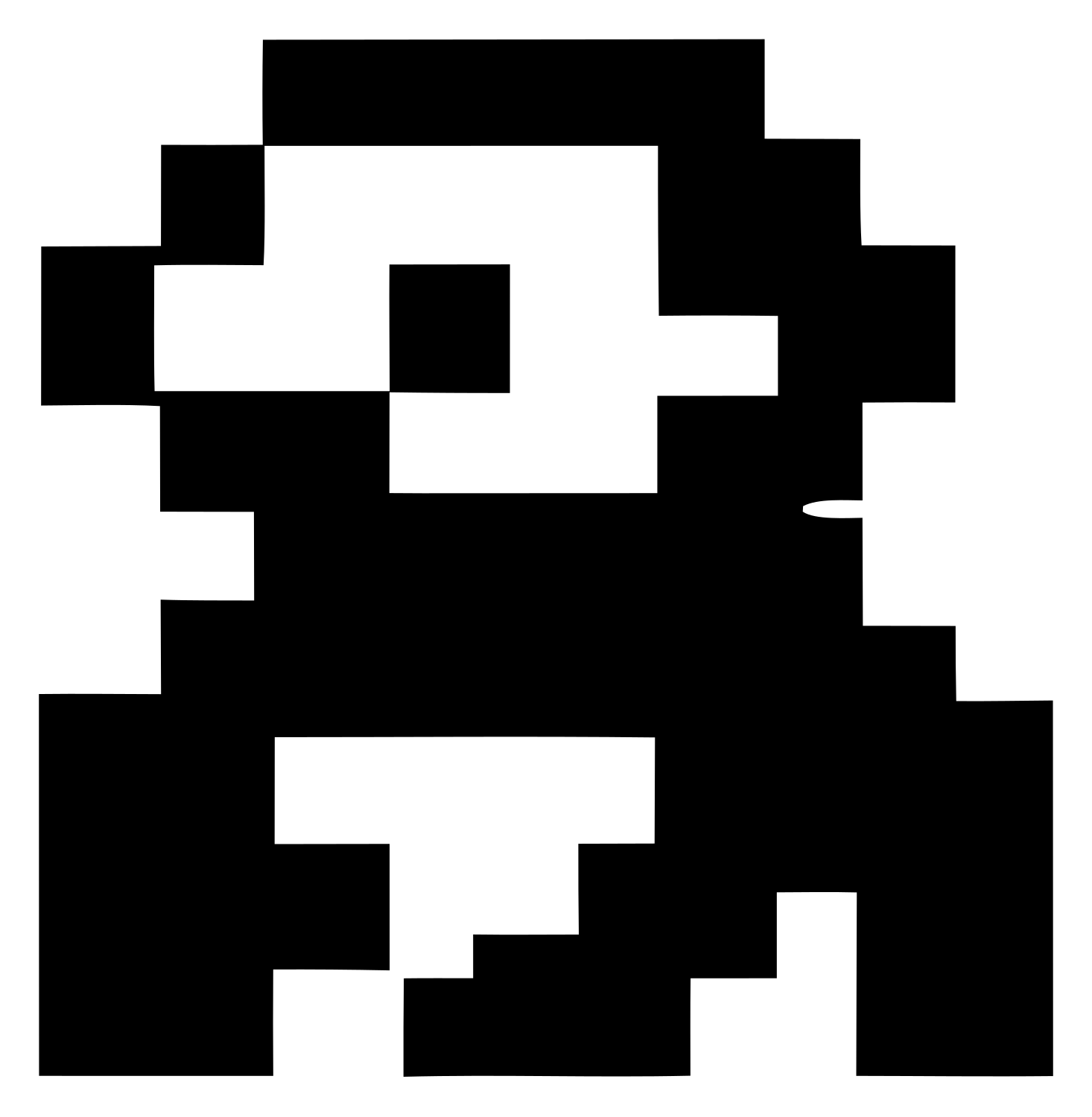 Pixel Sloth Character Logo #ffffff/#000000